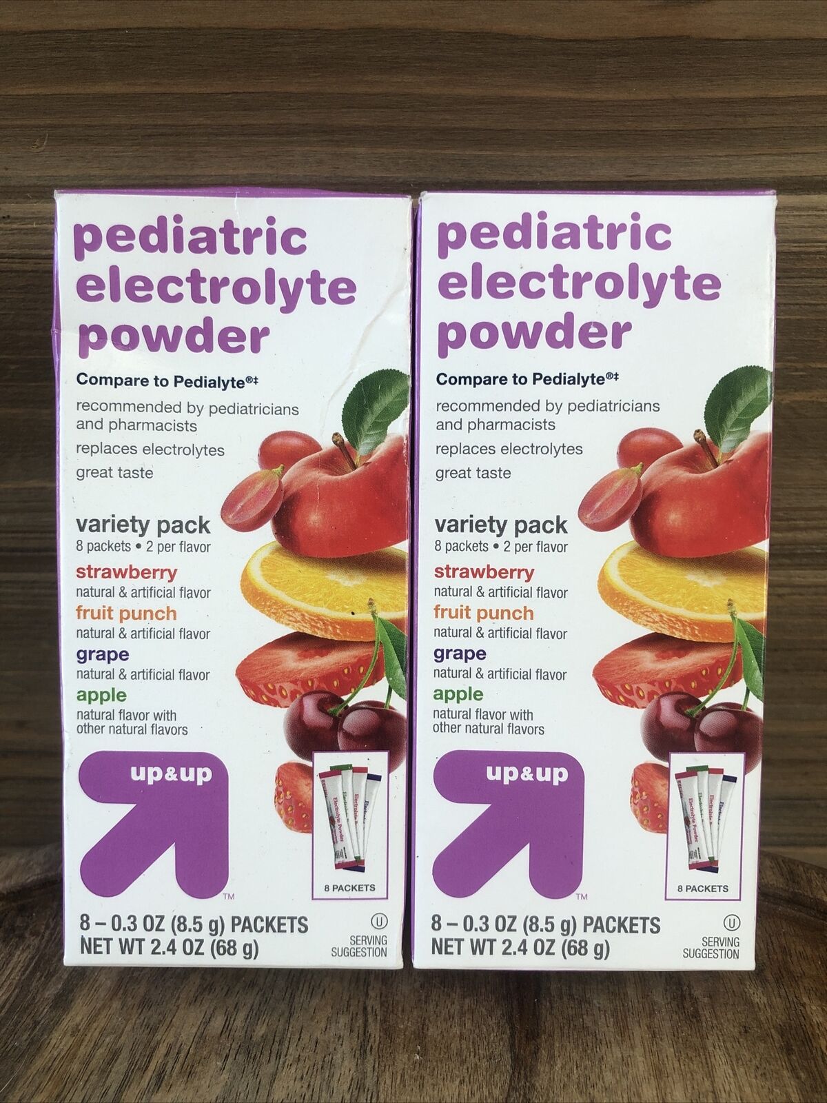 (2 Boxes) Up & Up Pediatric Electrolyte Powder Varity Pack  8ct Each Exp: 8/23