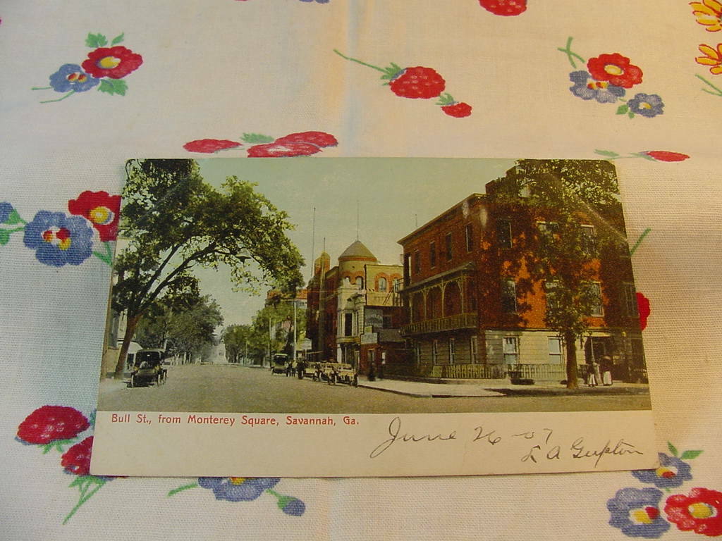 Circa 1907 Bull St From Monterey Square Savannah Ga Georgia Postcard I50