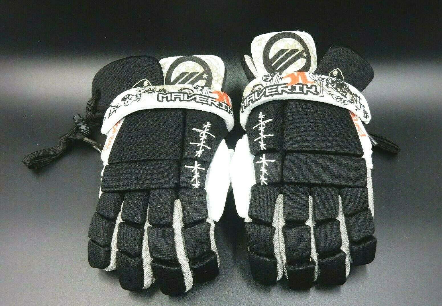 Nos Maverik Lacrosse Bad Boy Glove Beginner Black & White 10" Small Padded Glove