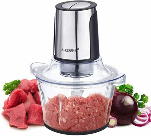 Electric Food Chopper,8-cup 300w Food Processor Meat Grinder With 2l Glass Bowl