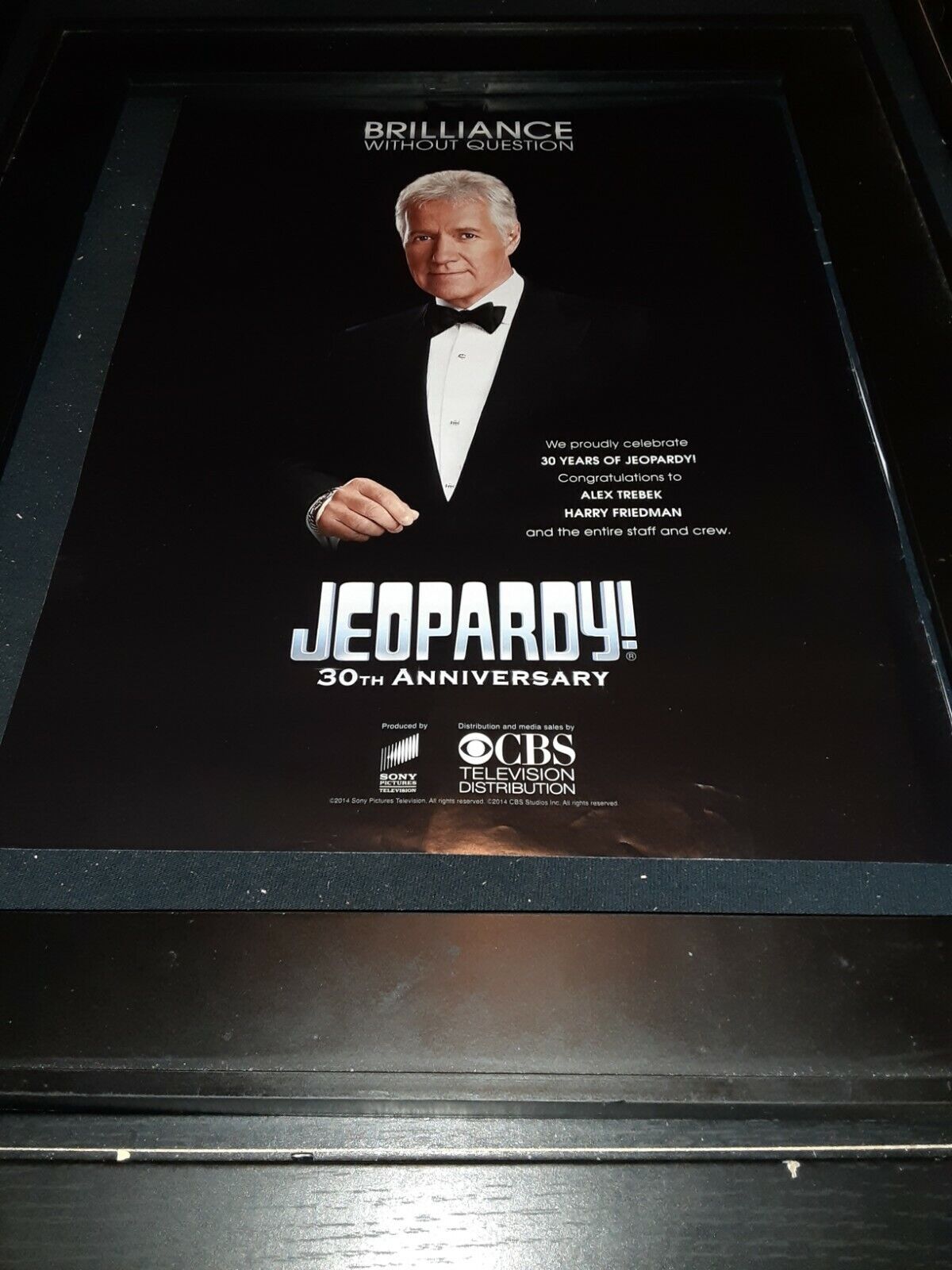 Jeopardy Alex Trebek 30th Anniversary Rare Original Promo Poster Ad Framed!