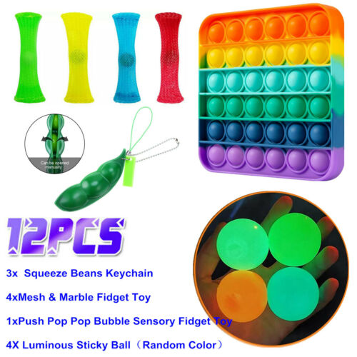 12 Pack Fidget Toys Set Sensory Stocking Stuffer For Stress Relief Anti-anxiety