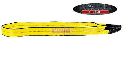 (2 Pack) 2" X 8 Ft Web Sling Twisted Eye & Eye 2-ply Tow Strap Lifting 6400# Wll