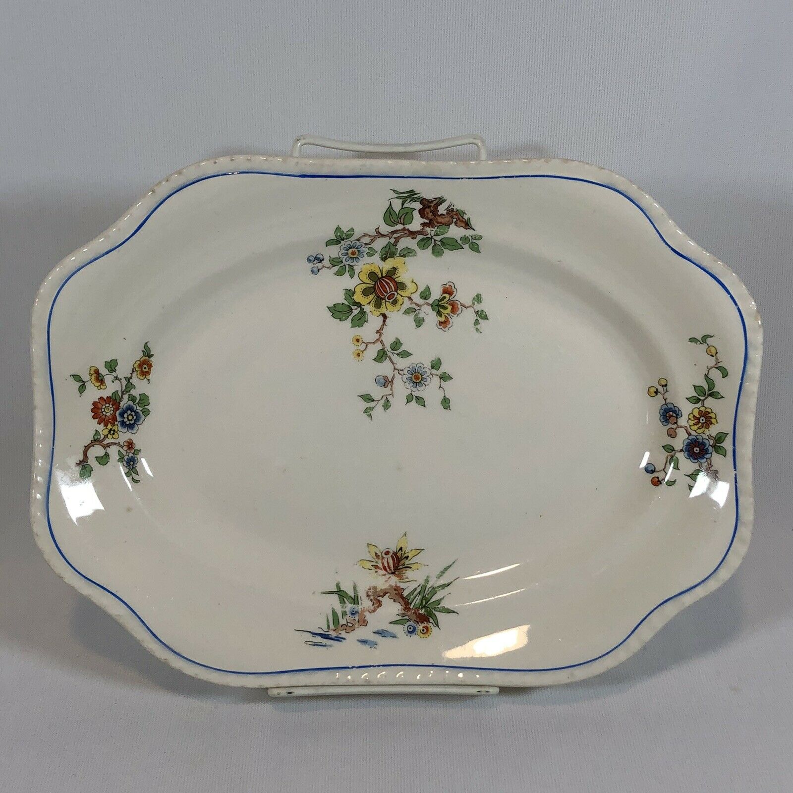 Steubenville Ohio China Ivory 12.5” Pale Yellow Floral Platter