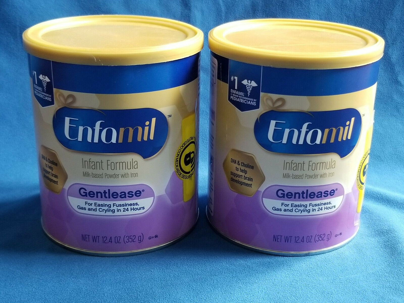 2 Cans Enfamil Gentlease Powder Infant Baby Formula, 12.4oz Sealed 06/01/2022