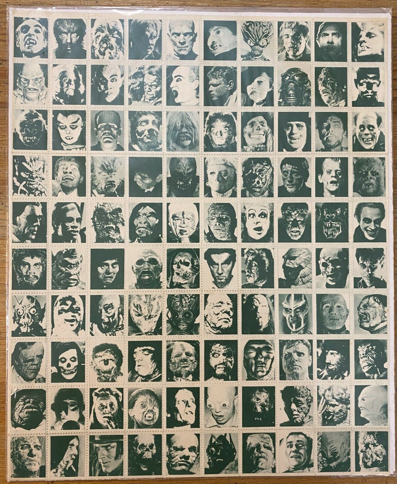 Vintage 1971 Rare Stick-on Famous Magazine Movie Monsters Stamps Frankenstein ..