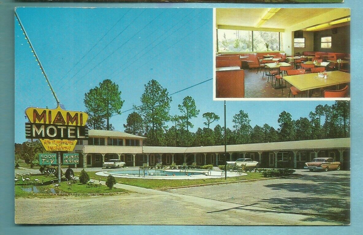Pearson, Ga/ Miami Motel/ Restaurant/ Pool/ Exterior/ Old Cars/ Dining Room/pc