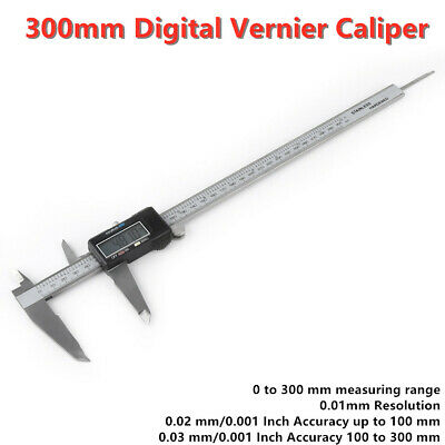 12" Inch 300mm Electronic Digital Vernier Caliper Micrometer Large Lcd Display