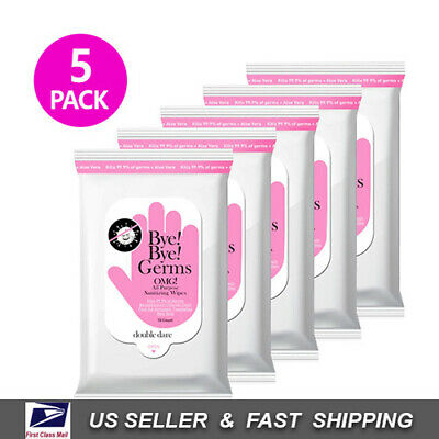 [ Double Dare ] Bye! Bye! Germs Omg! All Purpose Sanitizer Wipes (10 Ct) 5 Pack