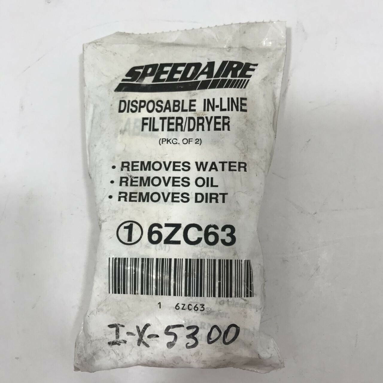 Speedaire 6zc63 Disposable In Line Air Filter /dryer 2 Pack