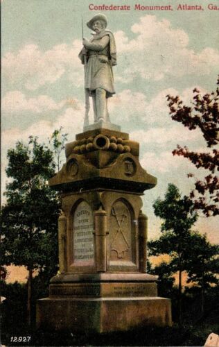 Postcard Confederate Monument Atlanta Ga