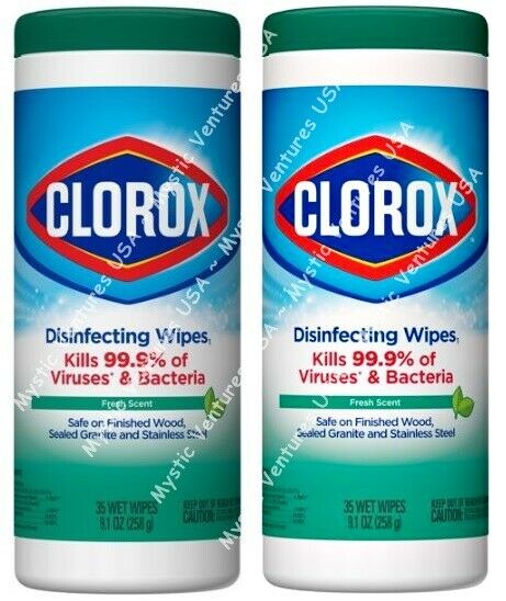 2x 35ct Clorox Disinfecting Wipes Fresh Scent Kills 99.9% Viruses Bleach-free