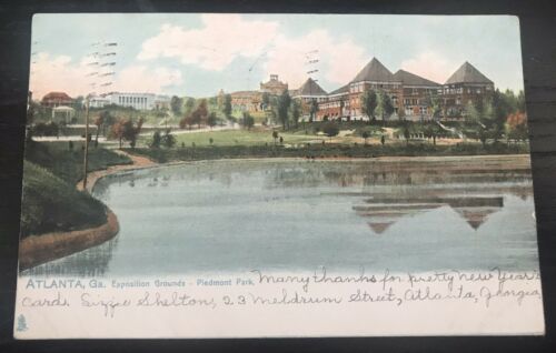 Atlanta Georgia Postcard Piedmont Park, Atlanta Expo 1895 Buildings 1908 Tuck