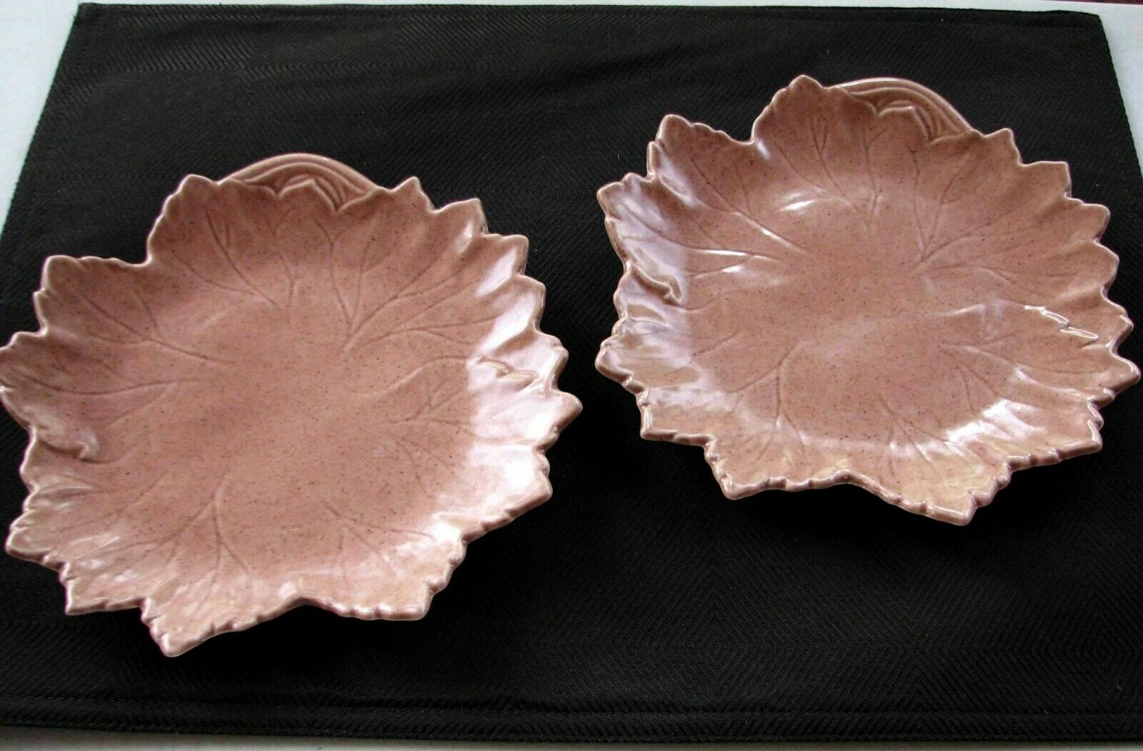 Lot Of 2 Woodfield Dusty Rose Steubenville Leaf Pattern Salad 8½" Plates
