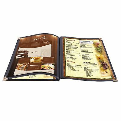 30pcs 8.5x14" Menu Cover 3 Page 6 View Restaurant Cafe Club Black Trim Fold Book