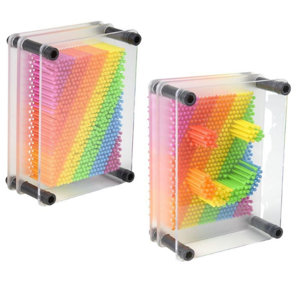 Pin Art Rainbow Plastic Needle Toy Visual Interactive Fidget 3d