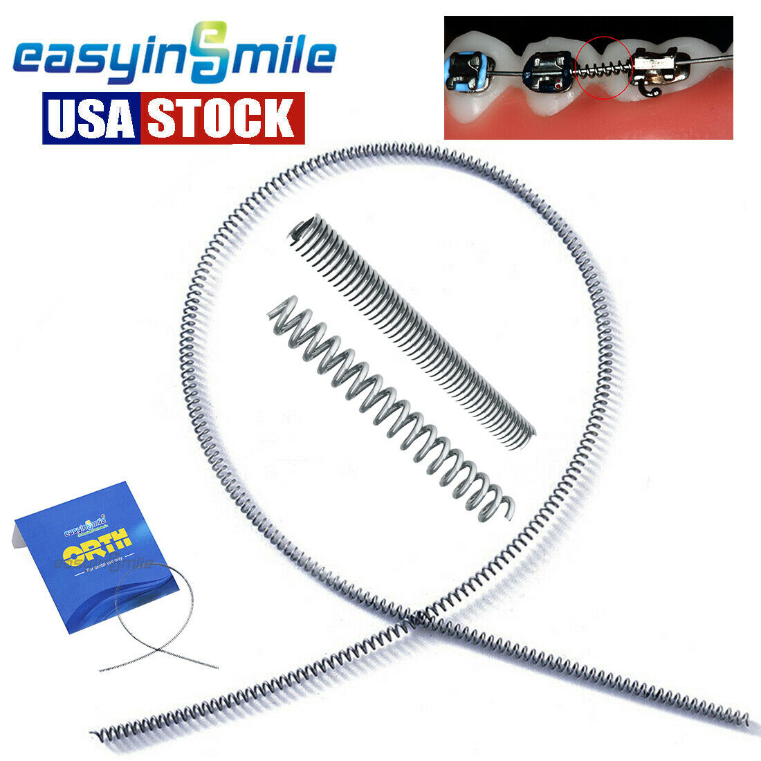 2pcs/1pack Dental Orthodontic Closed Coil Spring Anterior Niti Open Close Coil