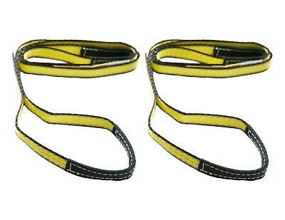 Two (2x) 1" X 8 Ft Nylon Polyester Web Lifting Sling Tow Strap 1 Ply Ee1-901