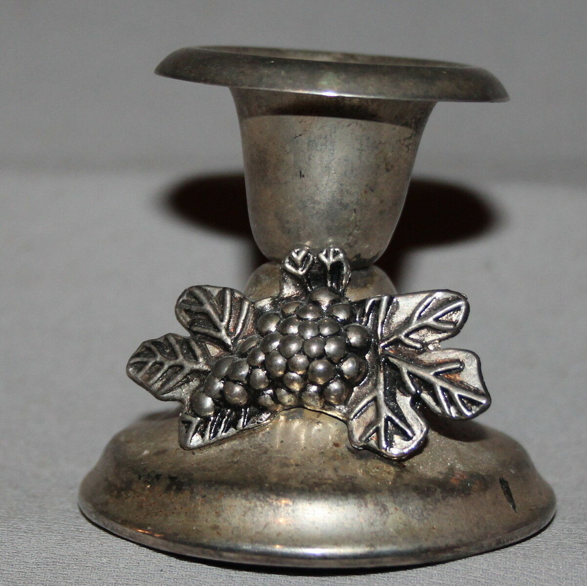 Vintage Small Floral Silver Plated Candle Holder