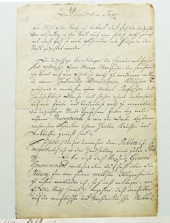 1770 Manuscript Document Transcript, Riga, Latvia, Russian Empire, German