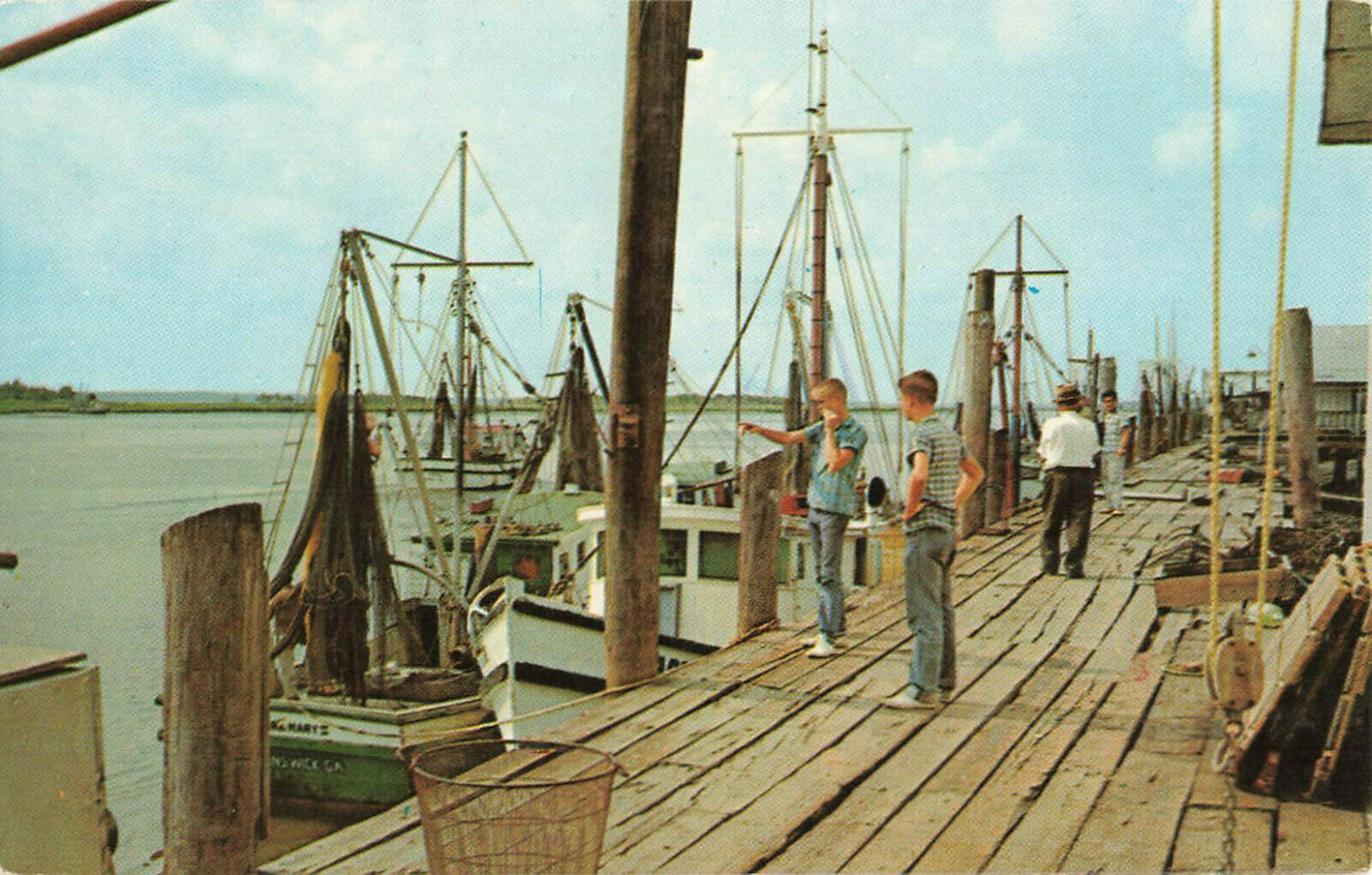 Postcard Shrimp And Crab Fleet Brunswick Georgia