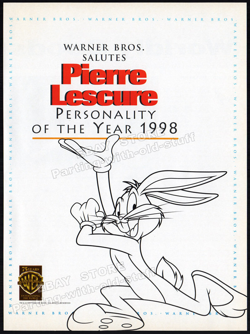 Pierre Lescure__original 1998 Trade Print Ad / Promo__warner Bros.__bugs Bunny