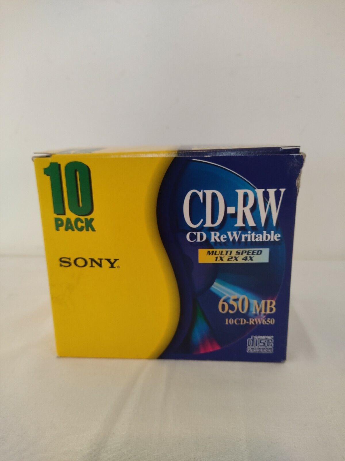 New 10 Pack Sony Cd-rw650 Rewritable Cds 650 Mb Multi Speed 1x 2x 4x