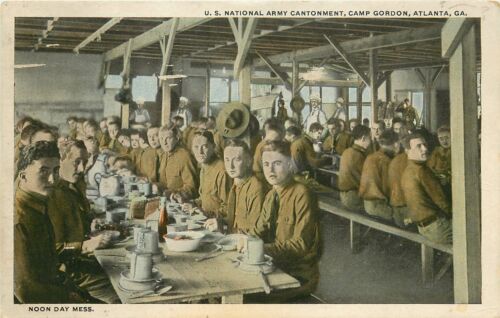 Georgia, Ga, Atlanta, Camp Gordon, Noon Day Mess, Us Army Cantonment Postcard