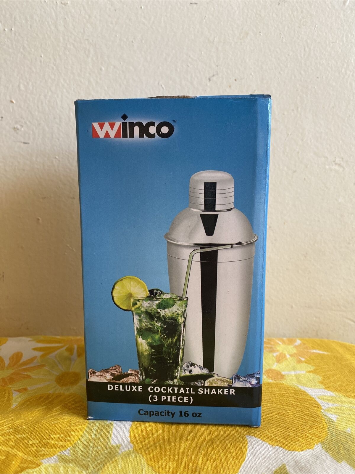 Winco Stainless Steel Deluxe Cocktail Shaker 16 Ounce New Free Shipping Bl-3p