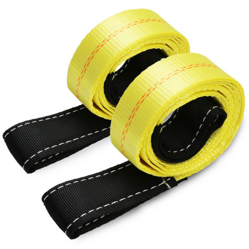 2 Pack 6 Foot X 2 Inch Ply Nylon Web Sling Lift Tow Straps Heavy Duty 10000 Lbs