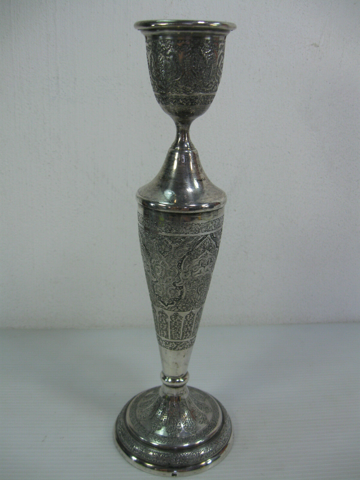 An Antique Silver Islamic Candle Stick Holder