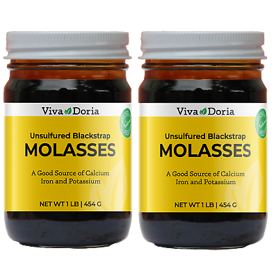 Pack Of 2 All Natural Unsulfured Blackstrap Molasses, 1 Lb